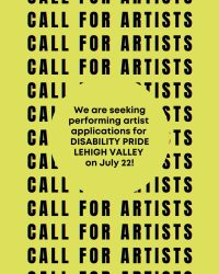 DPLV Performing Artist Open Call Decorative Image: black text on neon green background